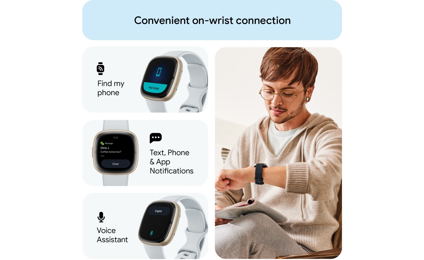 Fitbit Sense 2 Smartwatch (Blue Mist/Pale Gold) FB521GLBMFRCJK