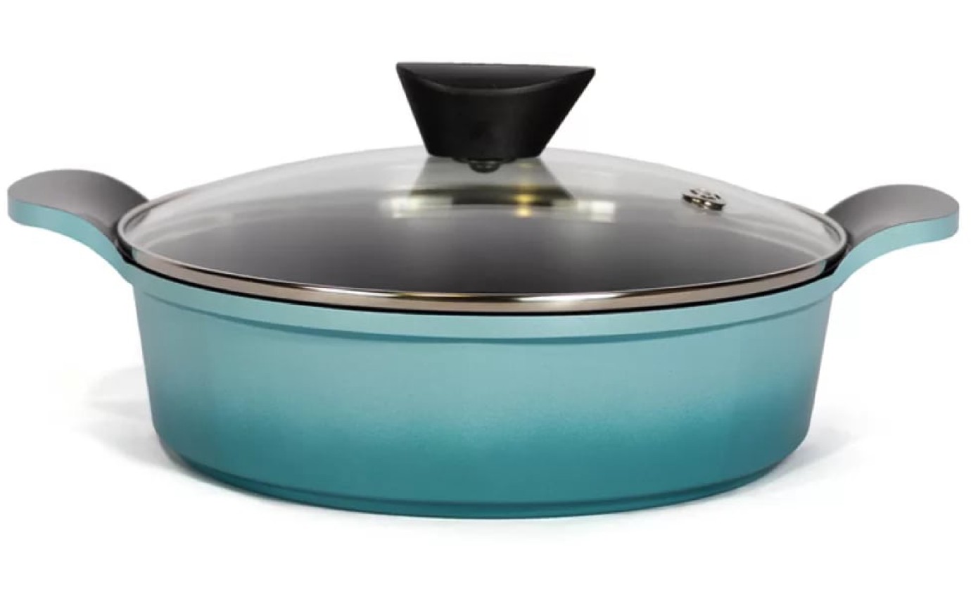 Neoflam 24cm Venn Low Casserole Induction (Turquoise) CVL24T