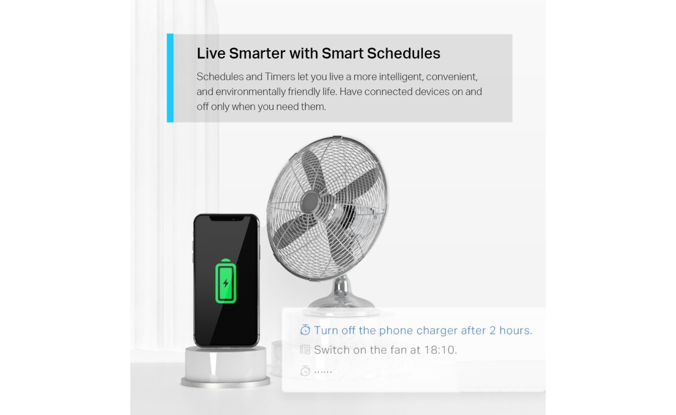 Tapo Mini Energy Monitoring Wi-Fi Smart Plug (2 Pack) TAPOP1102PACK