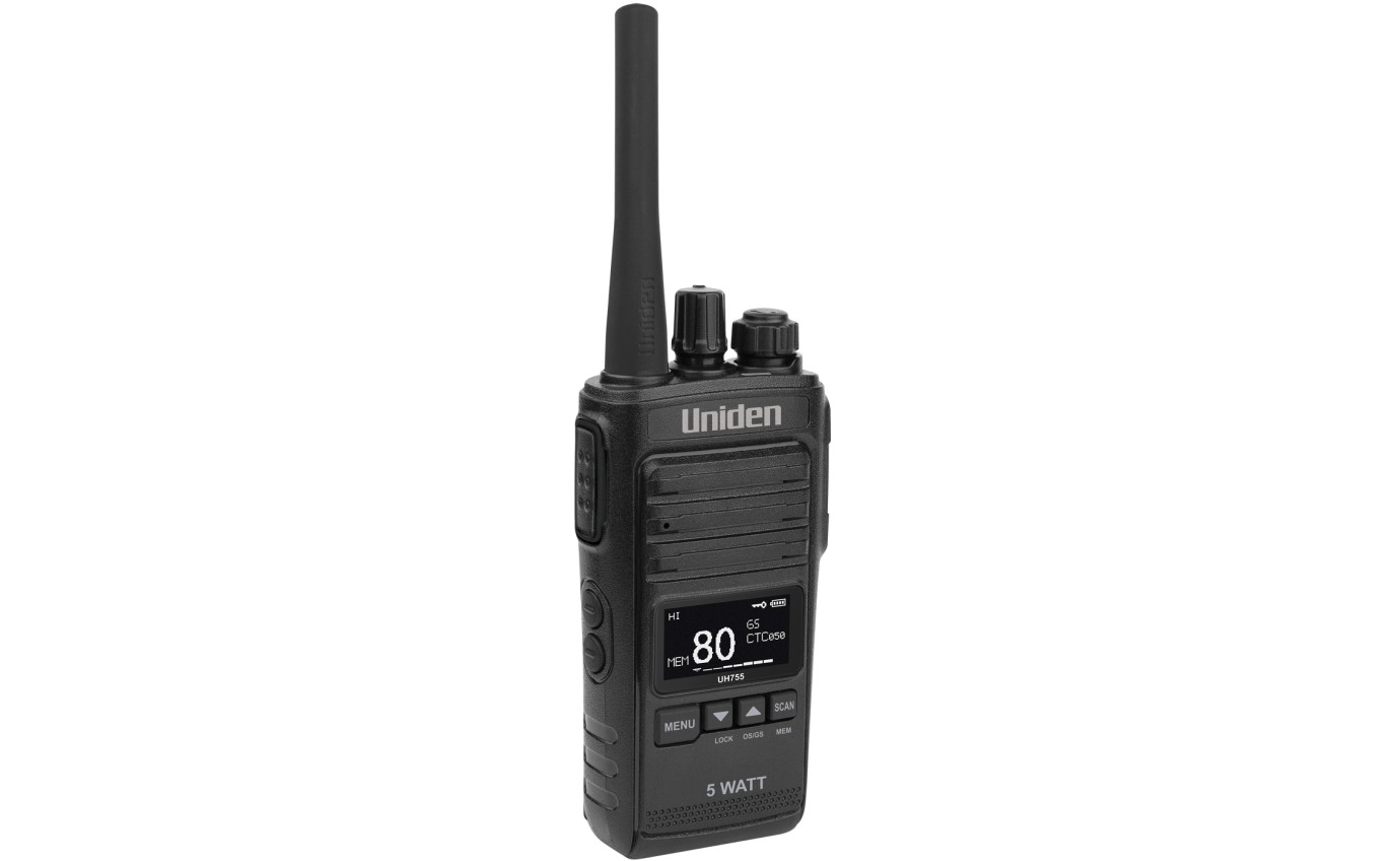Uniden 5 Watt UHF CB Splashproof Handheld Radio UH755