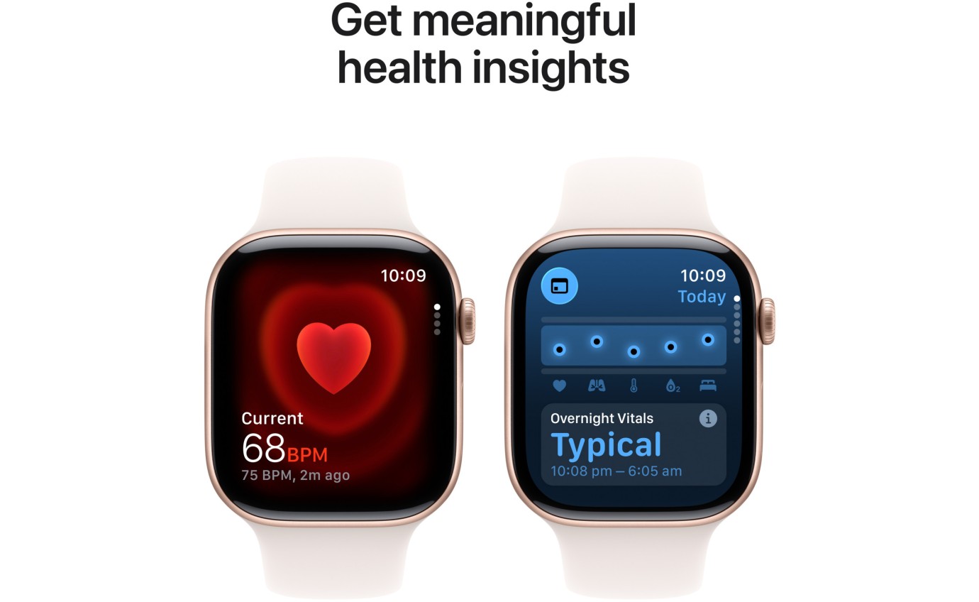 Apple Watch Series 11 GPS + Cellular 46mm Rose Gold Aluminium Case with Light Blush Sport Band (S/M) MFCG4XA