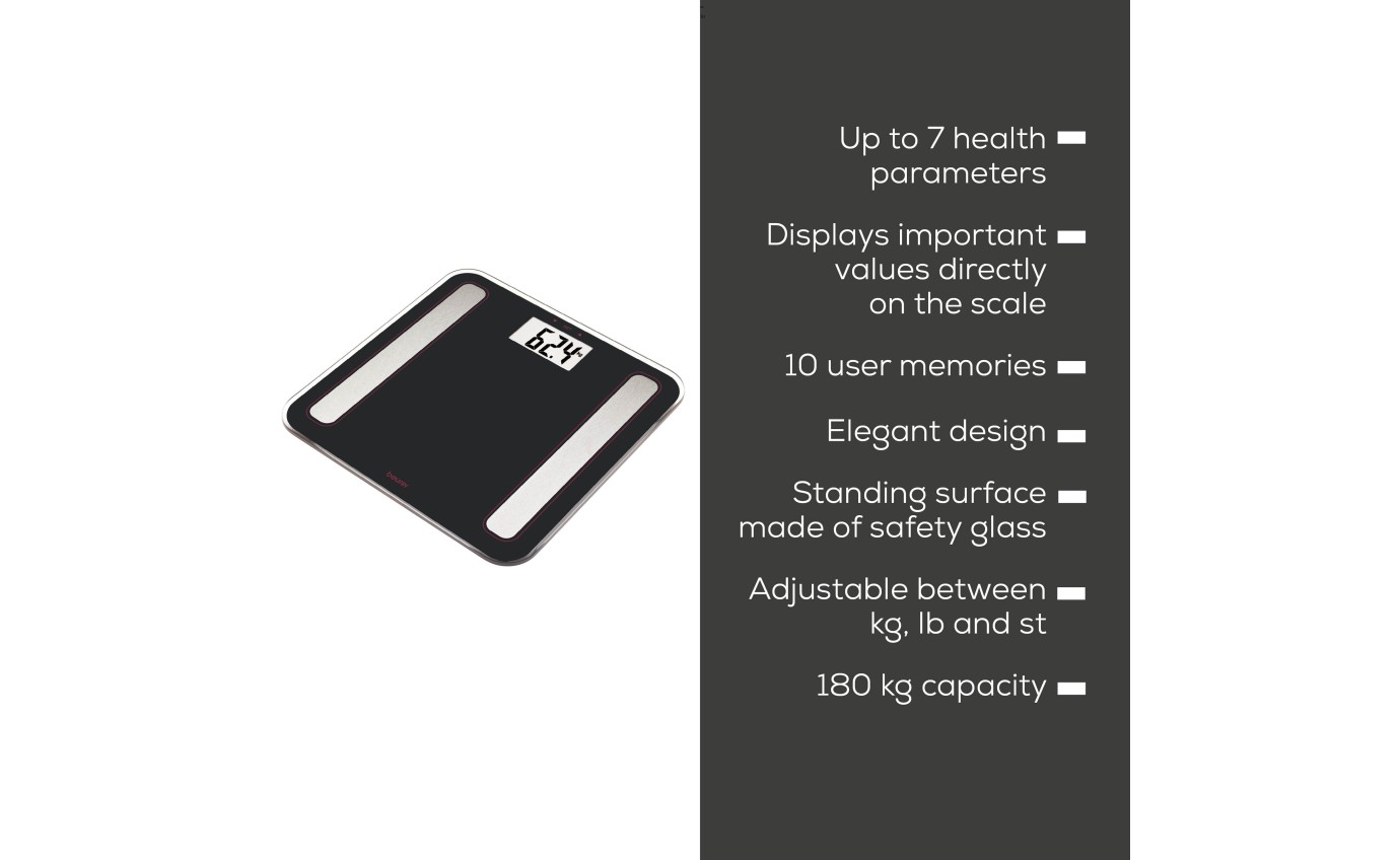 Beurer Limited Edition Digital Glass Body Fat Scale BF183RC