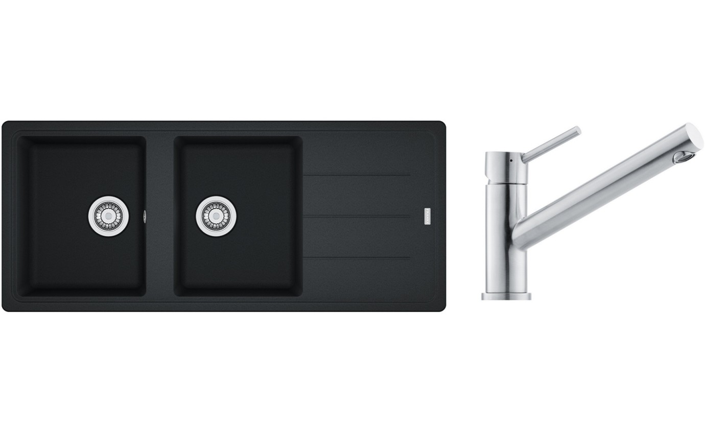 Franke Basis Double Bowl Sink + Taros Tap BFG621ONTA9510