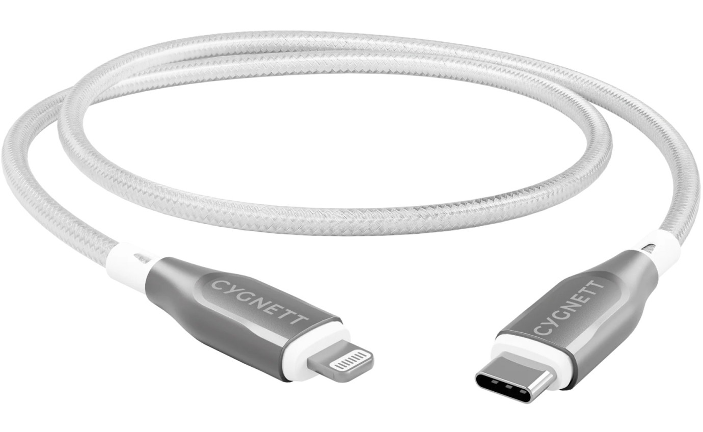 Cygnett Armoured Lightning to USB-C Cable 1m (White) 11901317433