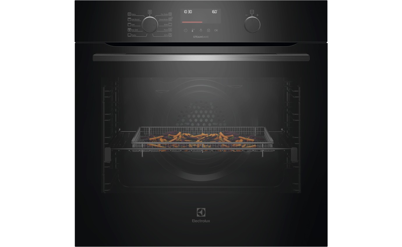 Electrolux 60cm 600 Series Pyrolytic Oven with SteamBake (Black) EVEP6515DF