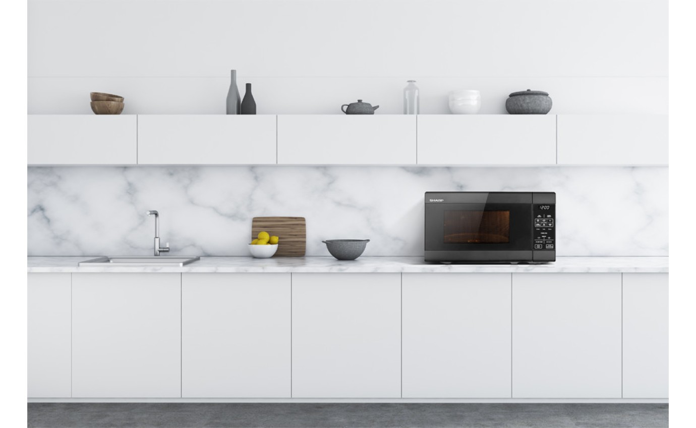 Sharp 20L 750W Compact Microwave (Black) R211DB