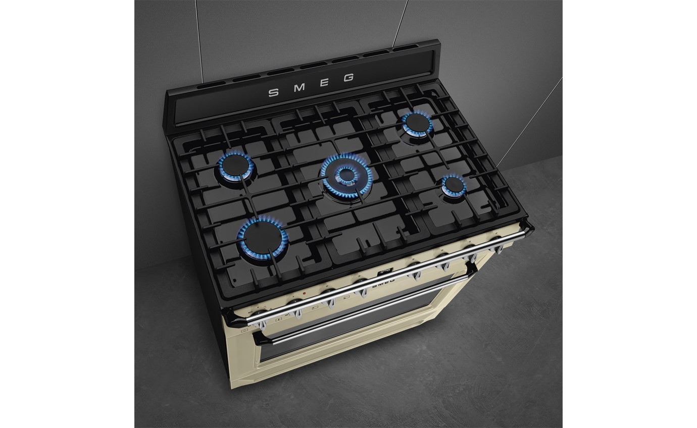 Smeg 90cm Victoria Dual Fuel Cooker (Cream) TRA90GMP