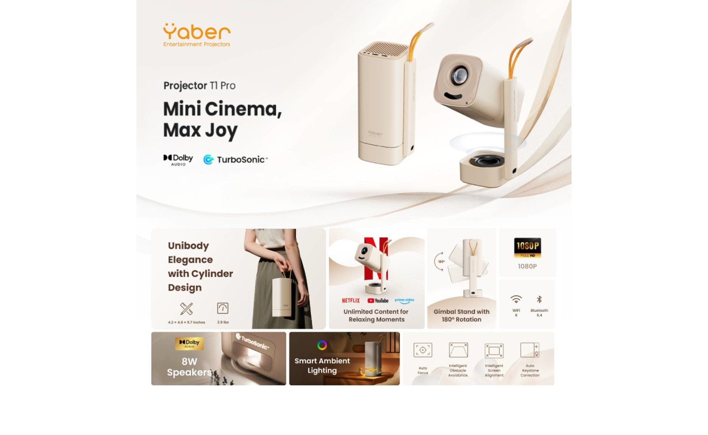 Yaber T1 Pro 1080p Projector CBK01088