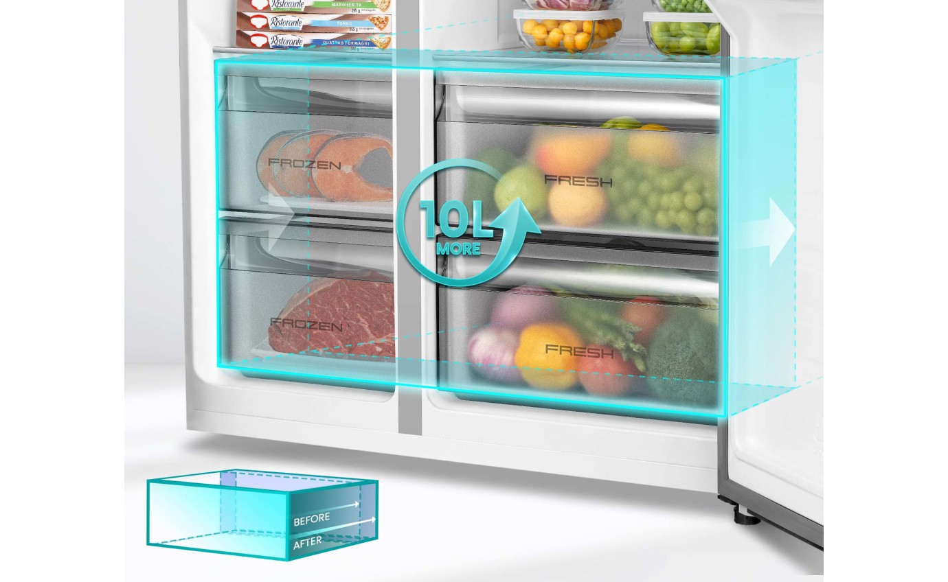 Hisense 541L PureFlat Side by Side Fridge (Black) HRSBS540BW
