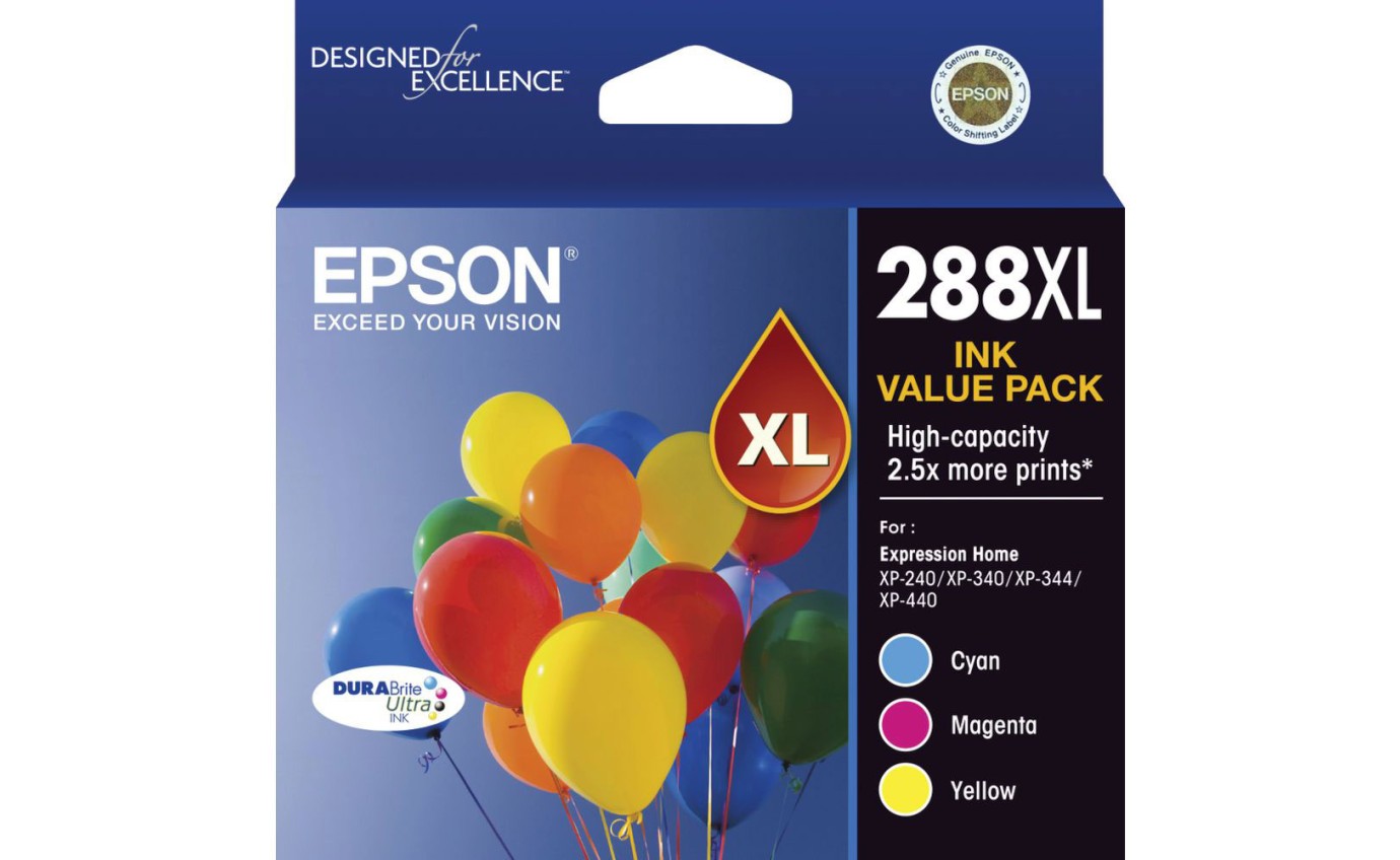 Epson 288XL DURABrite Ultra High Capacity Ink Cartridge Value Pack (3 Colours) T306592