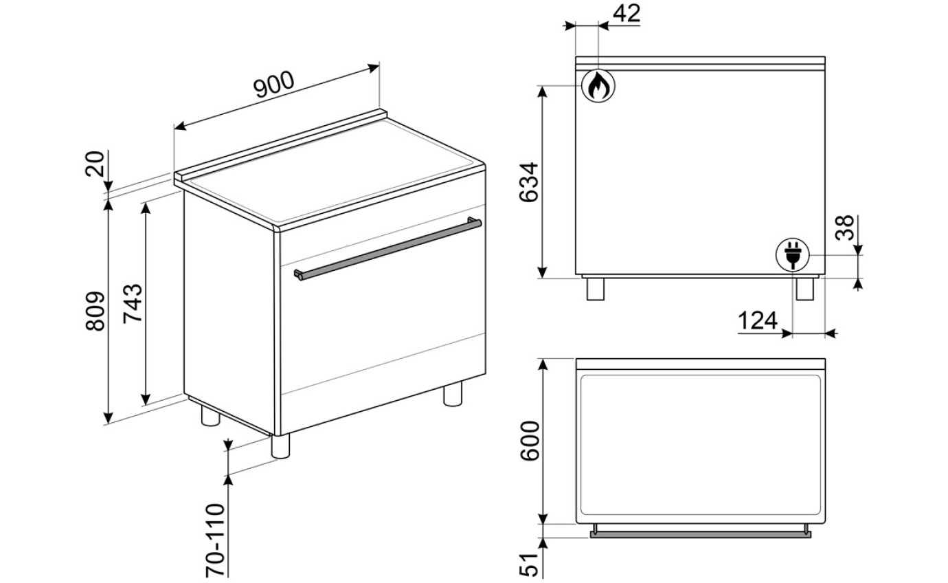 Smeg 90cm Classic Freestanding Cooker CS9GMXA2
