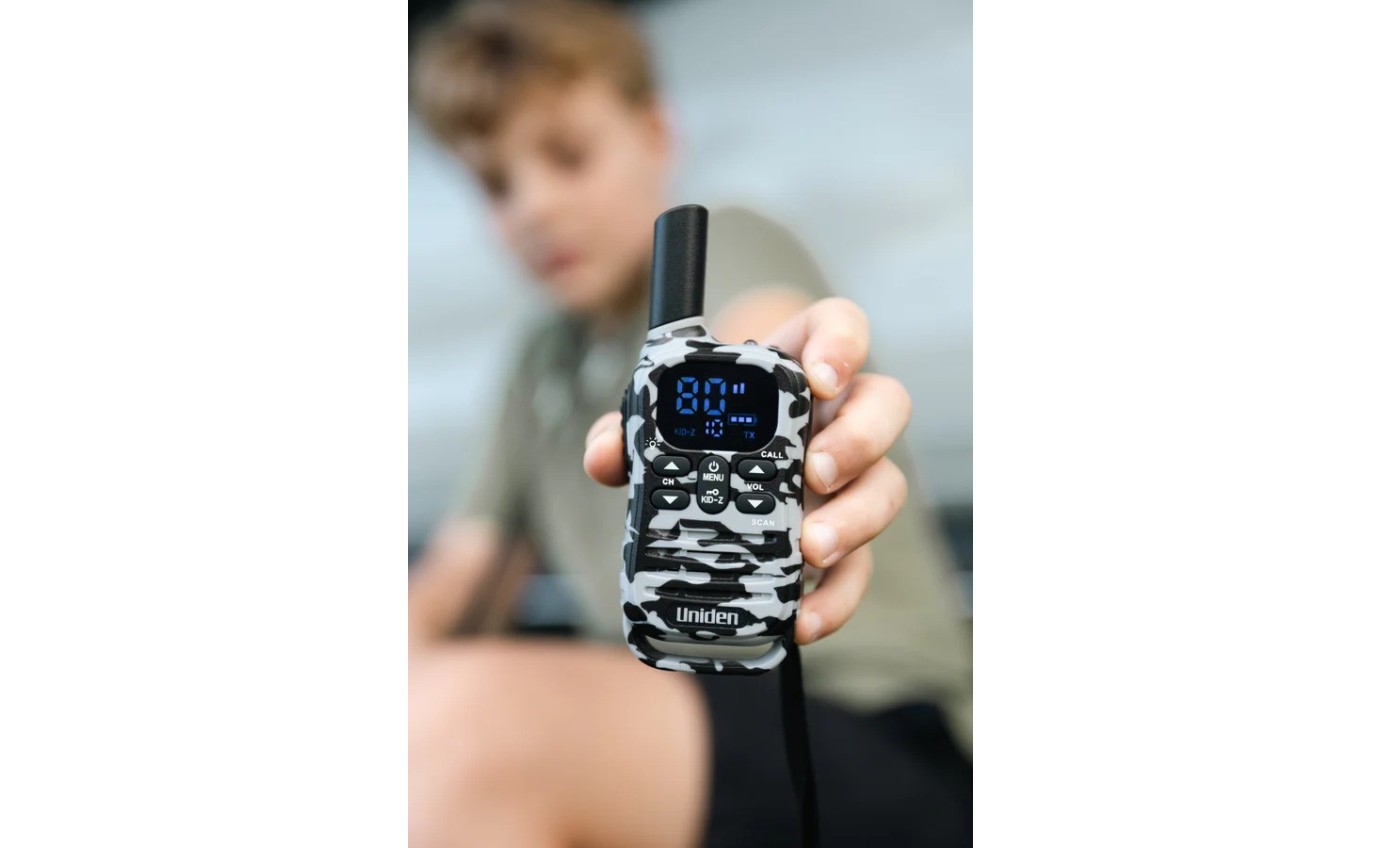 Uniden UH45 Max 0.5W UHF Handheld Radio with Kid-Zone Plus (Camo Grey) [2 Pack] UH452MAX