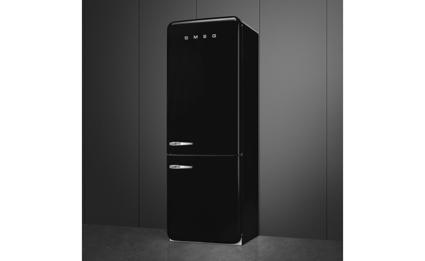 Smeg 481L 50s Style Retro Bottom Mount Fridge (Black) FAB38RBL5AU