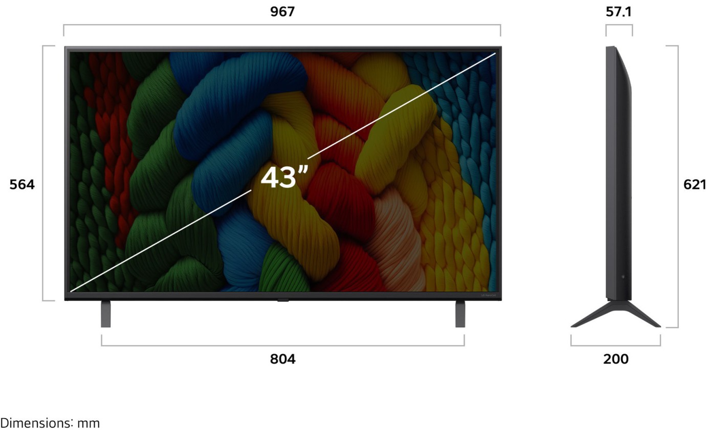 LG 43 inch NANO80A AI LED UHD 4K Smart TV 43NANO80ASA