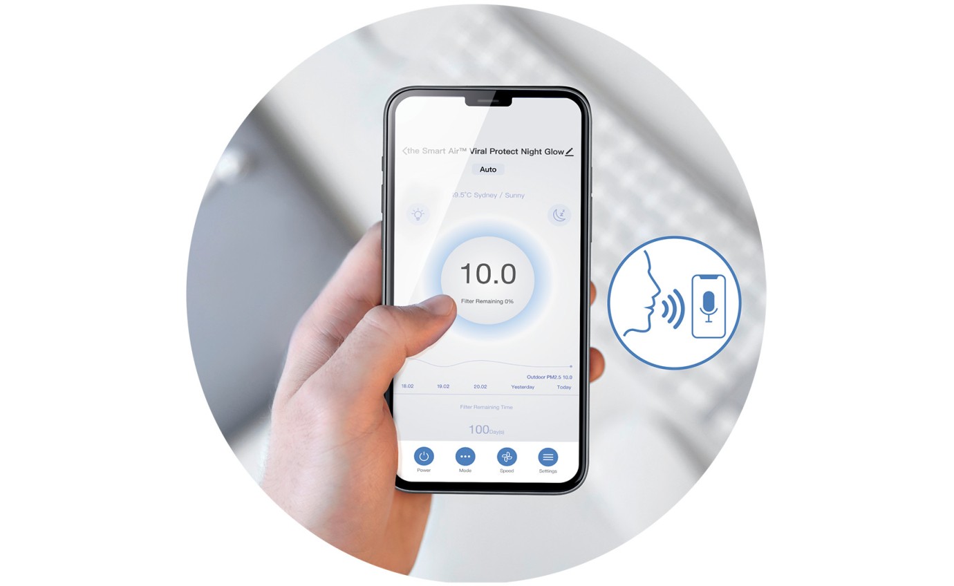 Breville the Smart Air&trade; Viral Protect Night Glow Purifier LAP168WHT