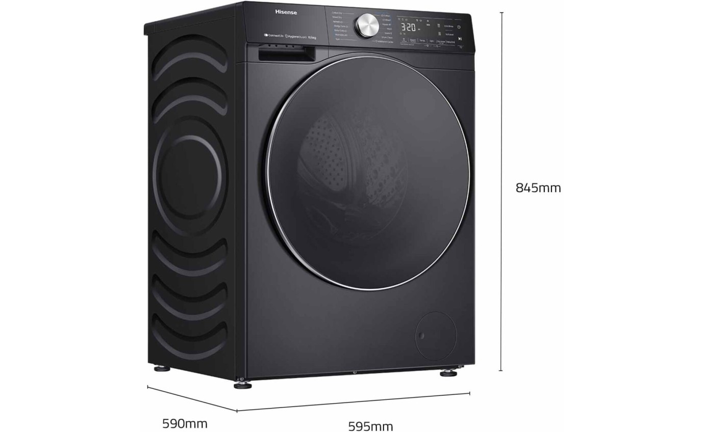 Hisense 10kg/6kg Series 7 Front Load Washer Dryer Combo (Charcoal Black) HCF7S1014B