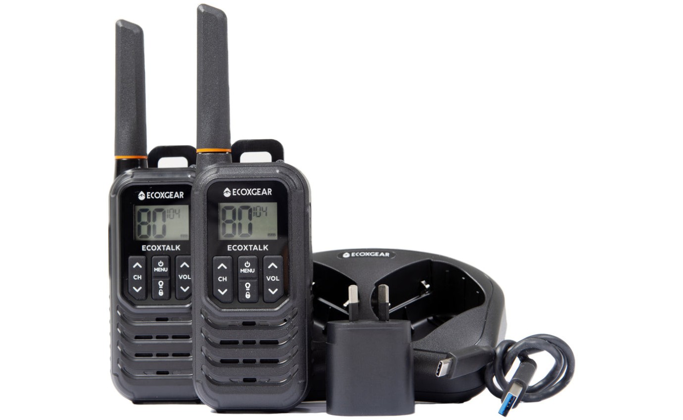 ECOXGEAR ECOXTALK EXG100 1W 7km IP54 Handheld UHF Radio (Twin Pack) EXG1002PK