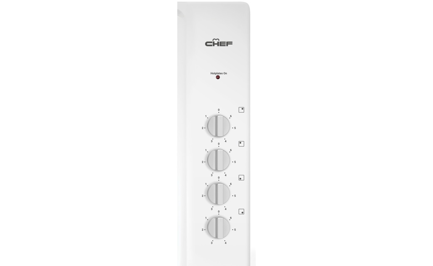 Chef 60cm 4 Zone Electric Solid Cooktop CHS642WB