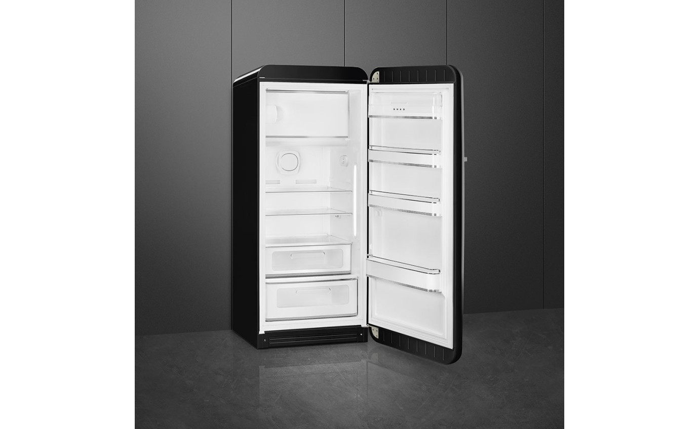 Smeg 270L 50s Style Retro Single Door Fridge (Black) FAB28RBL5AU