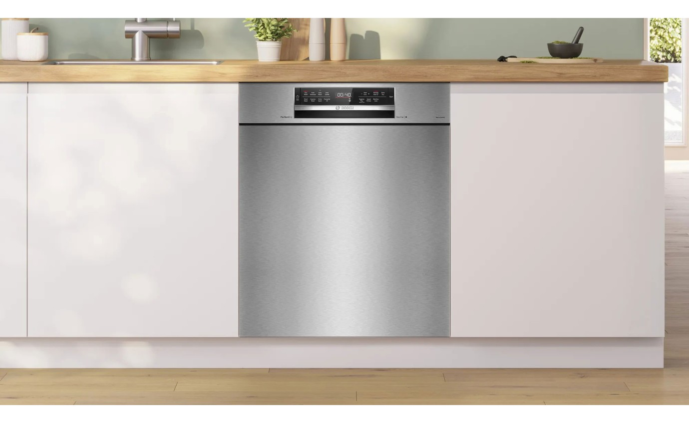 Bosch 60cm Series 8 Built-Under Dishwasher (Anti-fingerprint Brushed Steel) SMU8ZCS01A