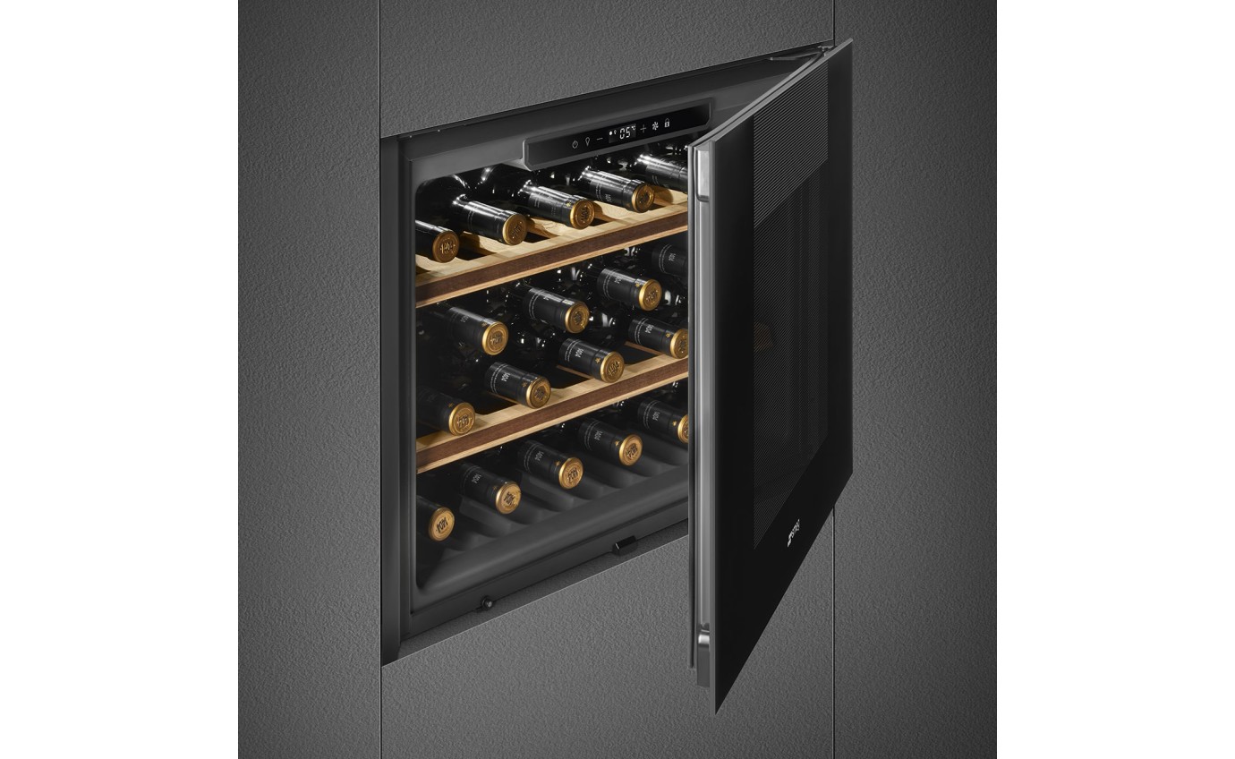 Smeg 45cm Linea Compact Wine Cellar (Midnight Black) CVI121B3