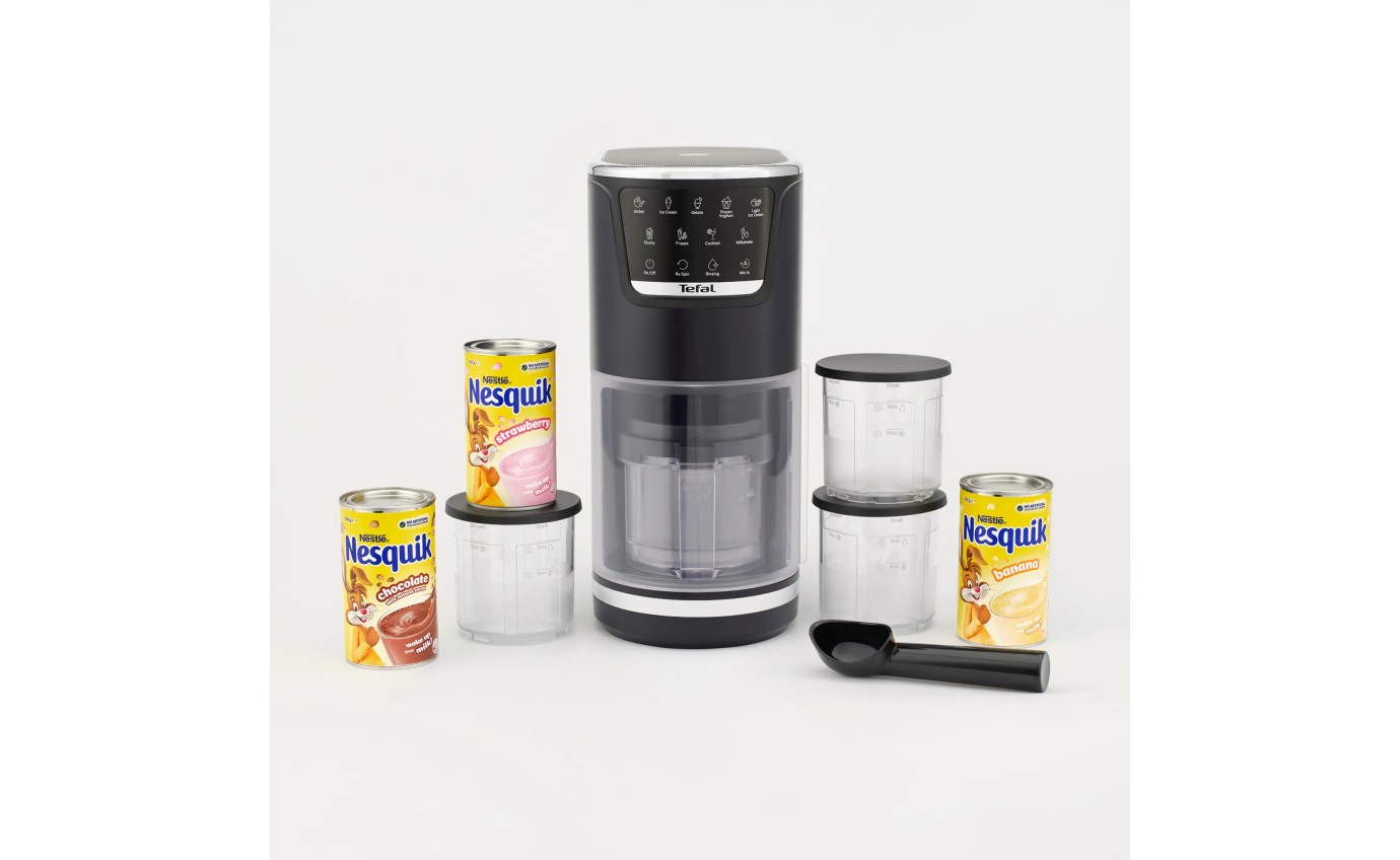 Tefal Dolci Black Knight Ice Cream Maker with Bonus Nesquik Tins NQ32IG6048