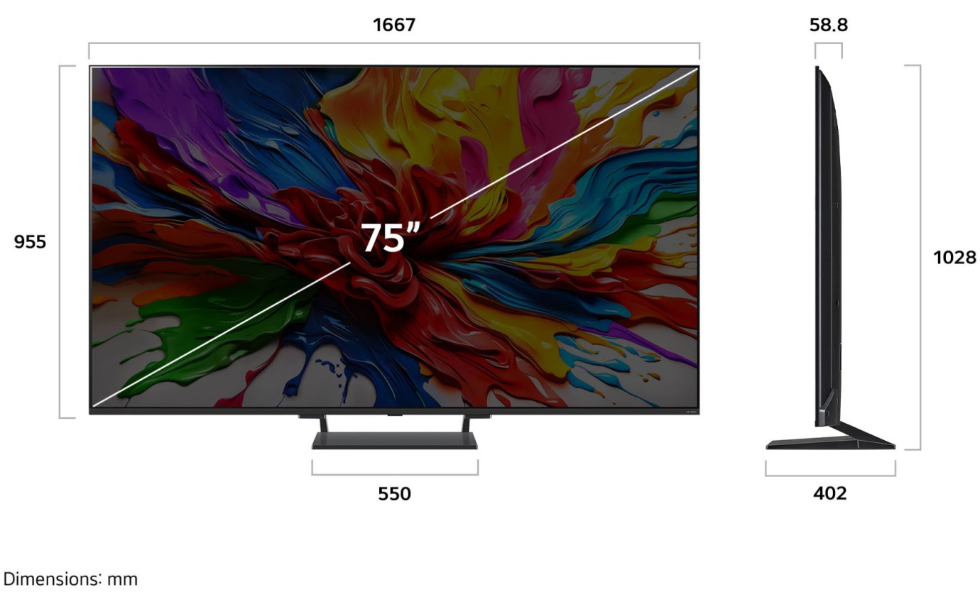 LG 75 inch QNED93A evo AI Mini LED 4K Smart TV 75QNED93ASA