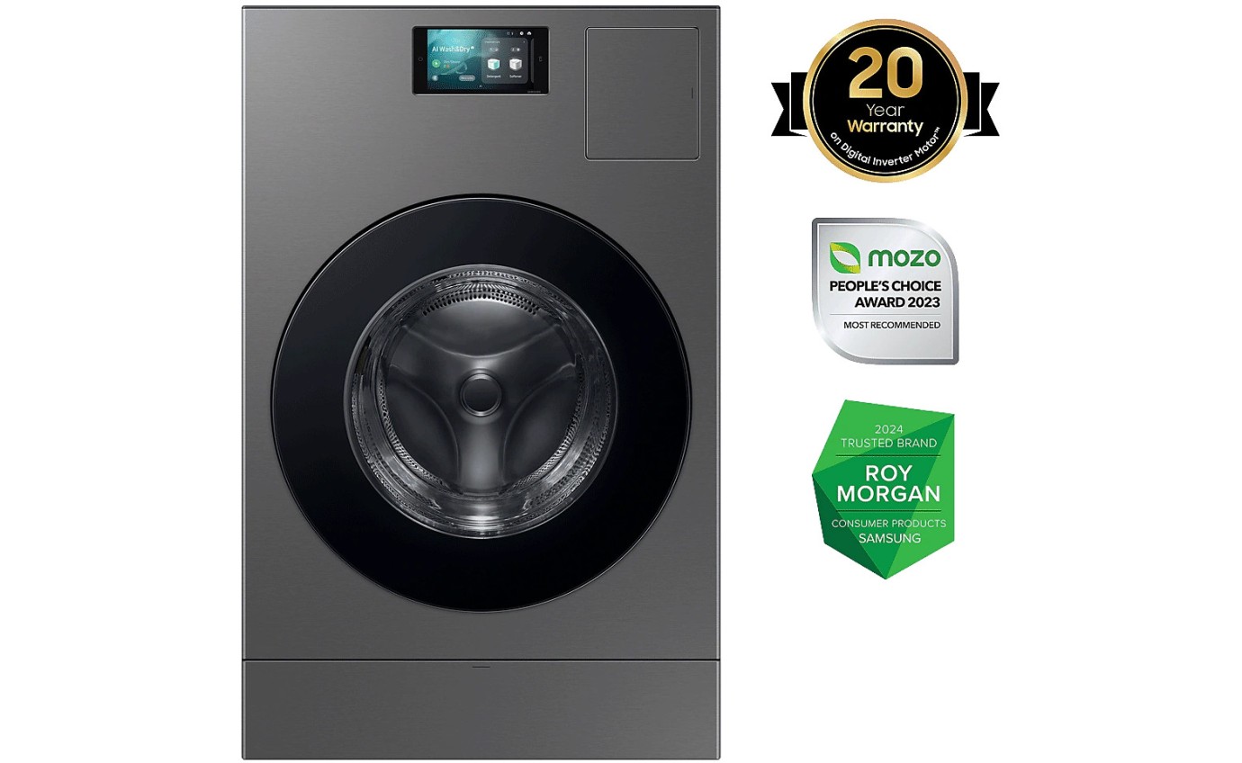 Samsung 18.5kg/10kg BESPOKE AI Washer Heat Pump Combo WD18DB8995BZ