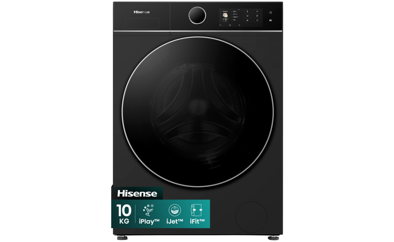 Hisense 10kg Series 8i Front Load Washing Machine (Charcoal Black) HWF8I1015BX