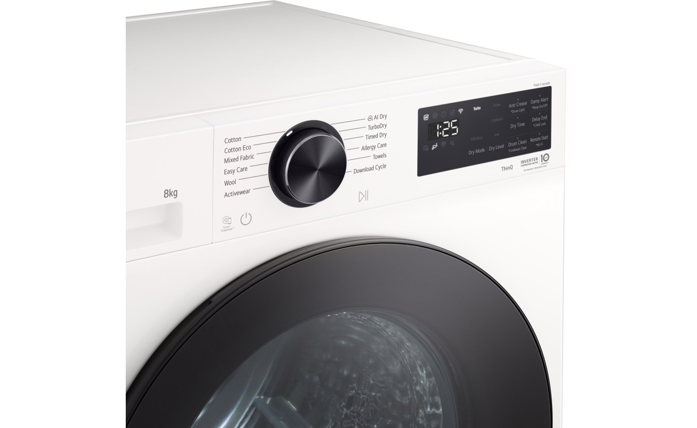 LG 8kg Heat Pump Dryer (White) DXH308W