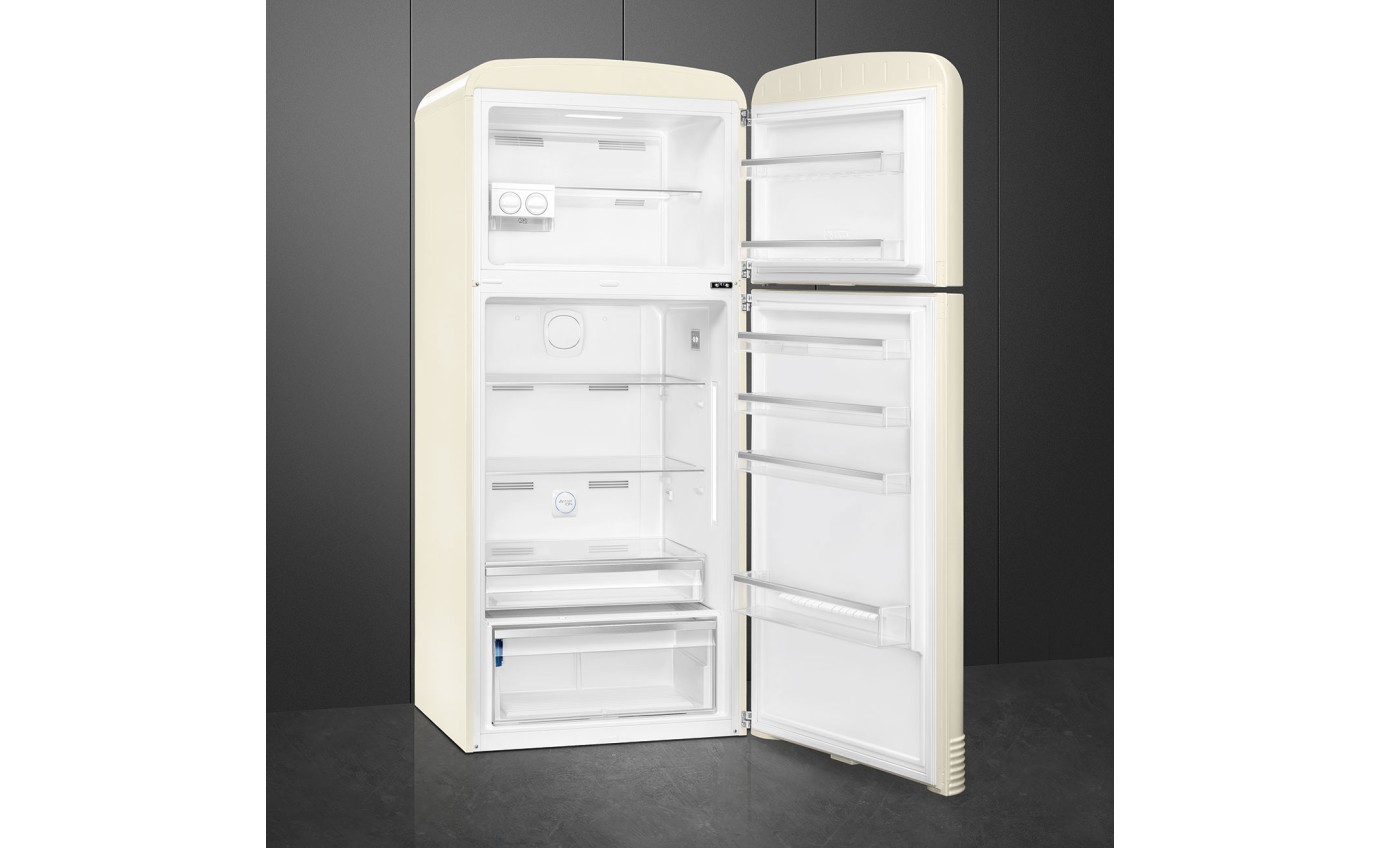 Smeg 524L 50s Style Retro Top Mount Fridge (Cream) FAB50RCR5AU