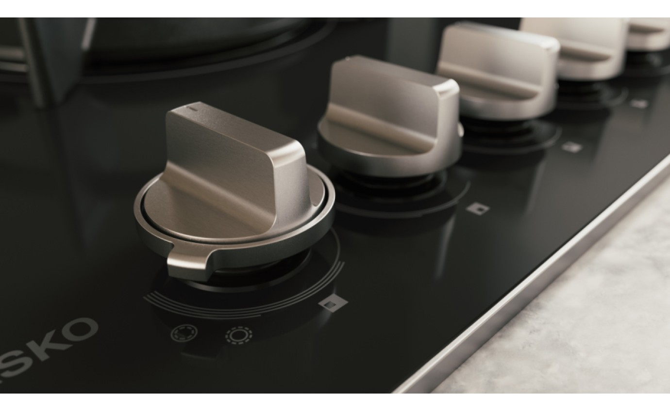 ASKO 90cm Natural Gas 5 Burner Cooktop with Fusion Volcano Burner HG8953BGD1