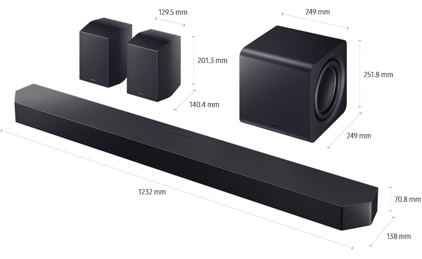 Samsung 11.1.4ch Q-Series Soundbar with Subwoofer & Rear Speakers HWQ990HXY