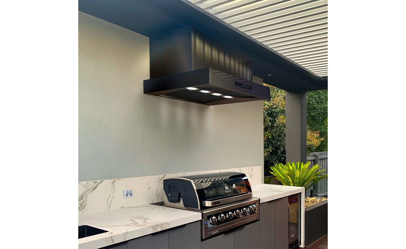 Excelsior 120cm Black BBQ Rangehood CXWB12082BLK