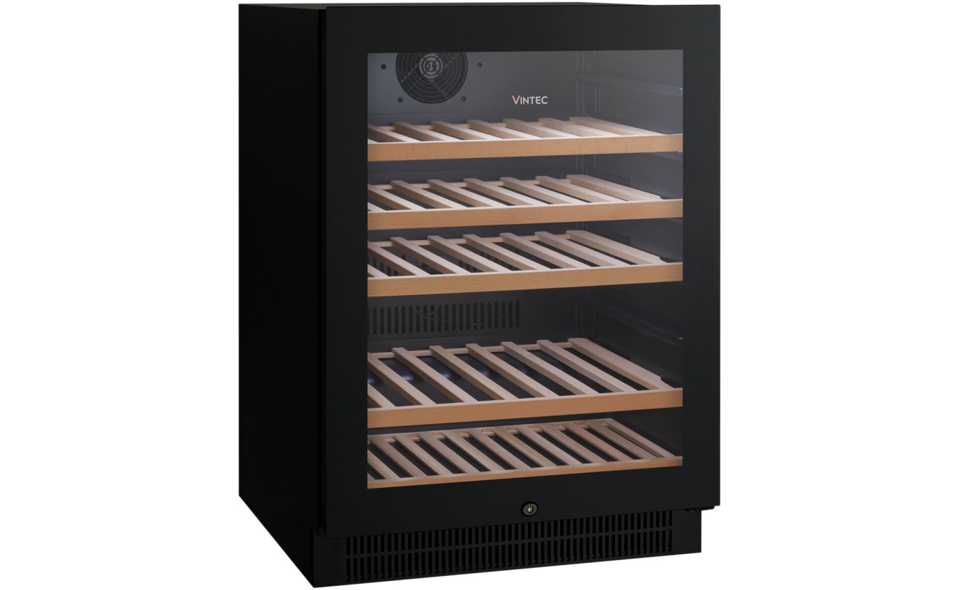 Vintec 50 Bottle Single Zone Glass Wine Cabinet (Black) VWS050SBBX