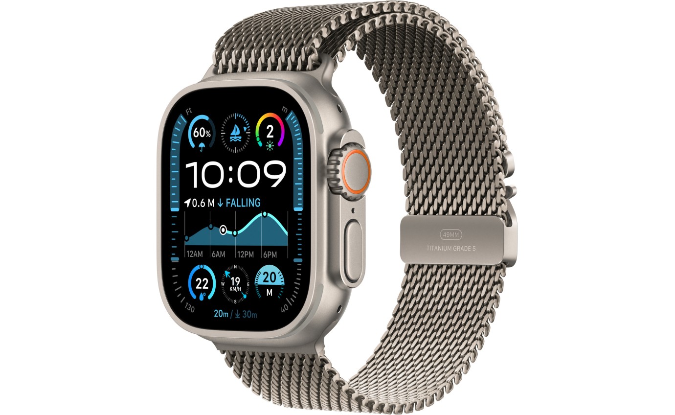 Apple Watch Ultra 2 GPS Cellular 49mm Natural Titanium Case with Milanese Loop L MX5T3ZPA MX5T3ZP A Retravision