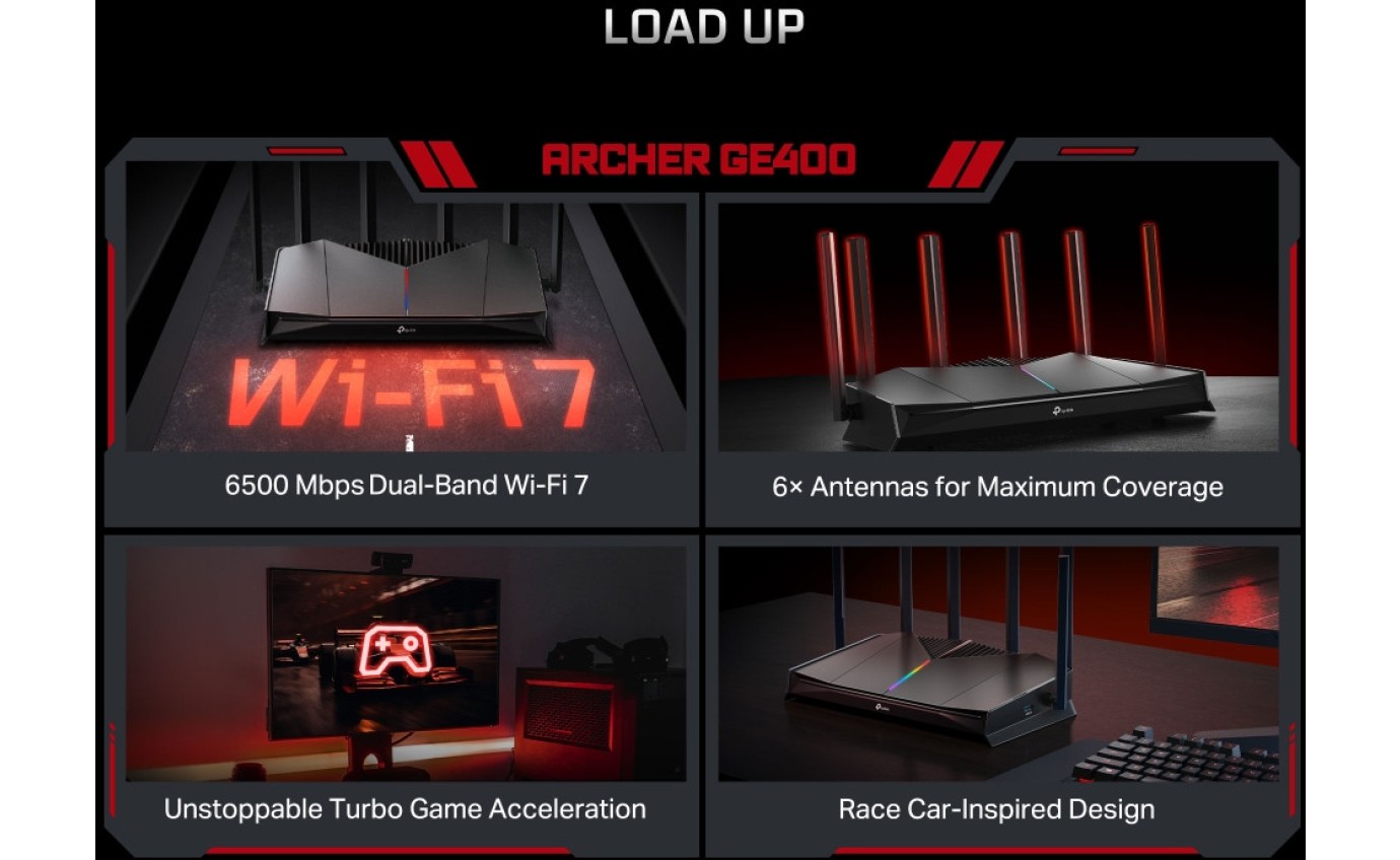 TP-Link BE6500 Dual-Band Wi-Fi 7 Gaming Router ARCHERGE400