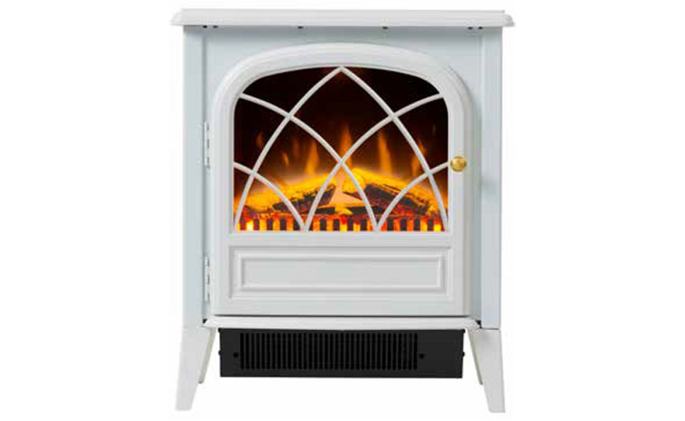 Dimplex 2000W Ritz Optiflame Portable Electric Fireplace (White) RITZ20W
