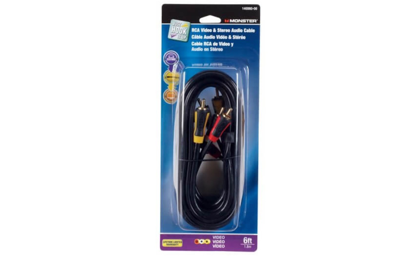 Monster Triple RCA Composite Audio Video Cable (1.8m) 140060
