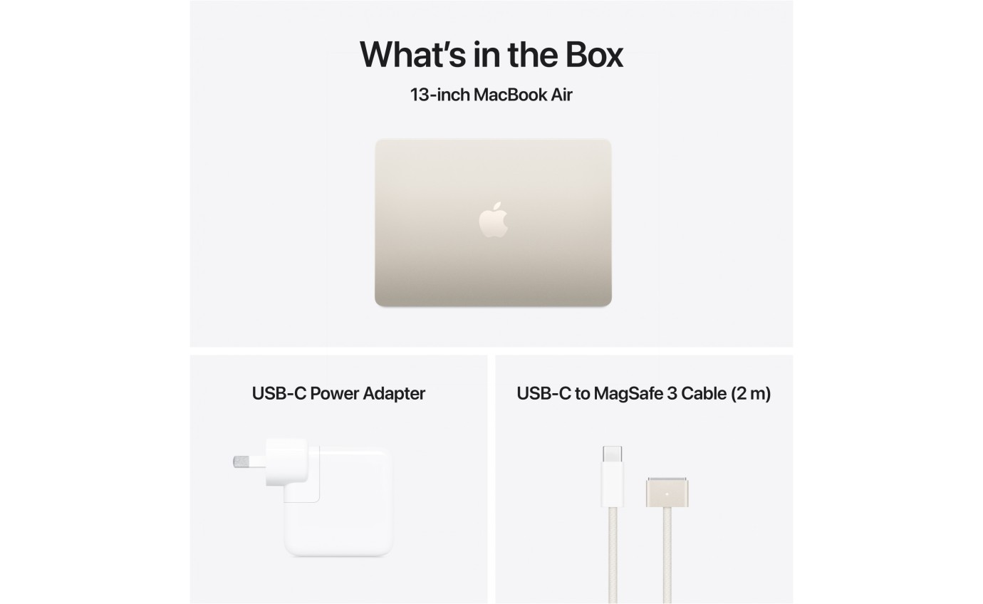 Apple MacBook Air 13-inch M4 Chip 16GB RAM 512GB (Starlight) MW103XA