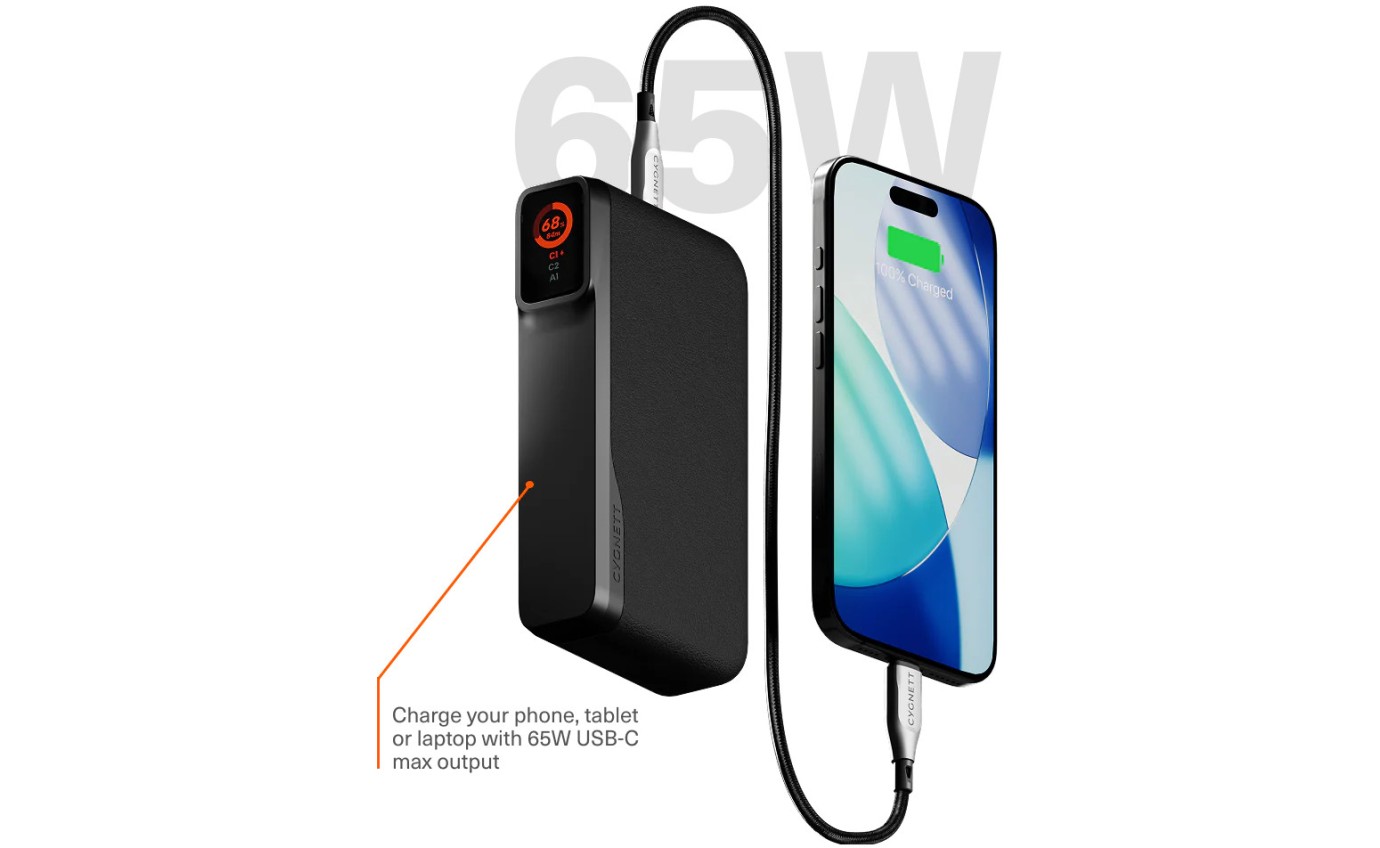 Cygnett Encore 65W Power Bank 20K (Graphite) 11901351074