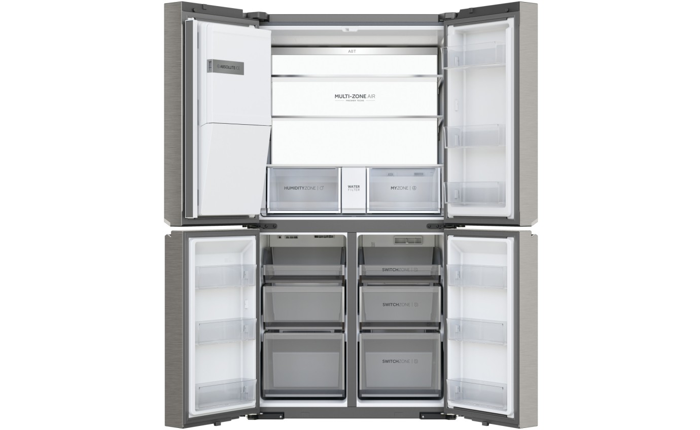 Haier 601L 600 Series Quad Door Refrigerator Freezer (Satina) HRF680YZS