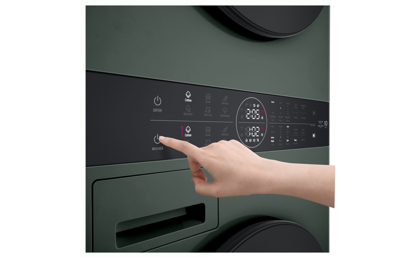 LG 12/10kg WashTower&trade; Stacked Washer Dryer (Forest Green) WWT1210FGX