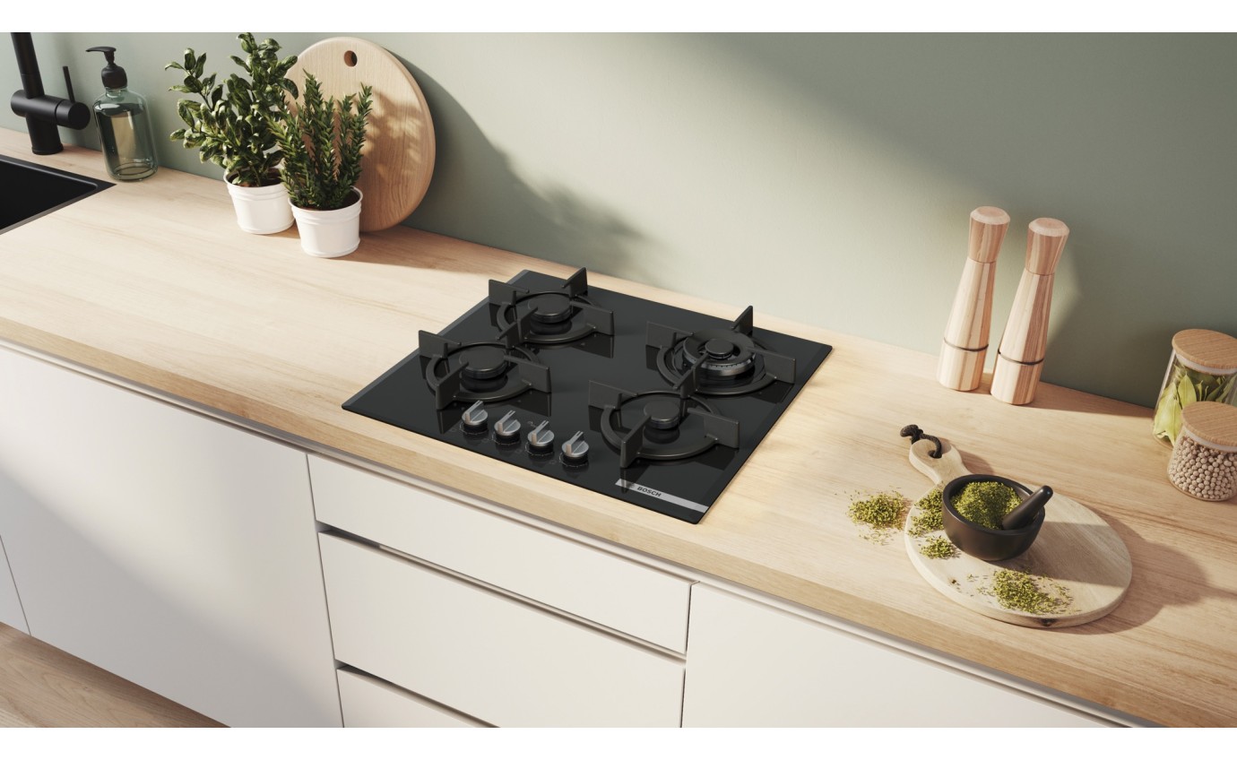 Bosch 60cm Gas on Glass Cooktop PPH6A6I10A