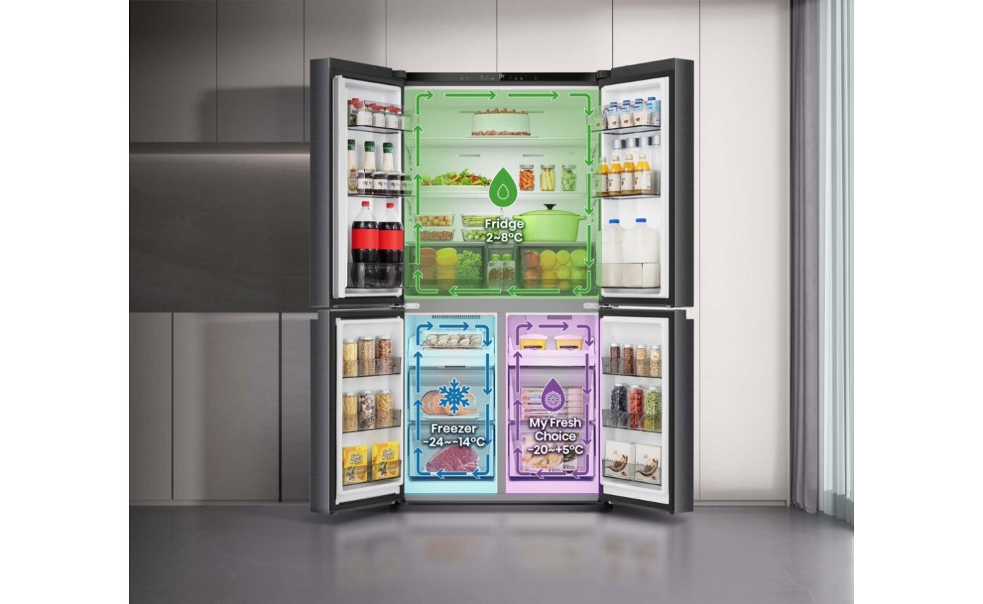 Hisense 647L PureFlex Quad Door Fridge (Dark Stainless Steel) HRCD640TB