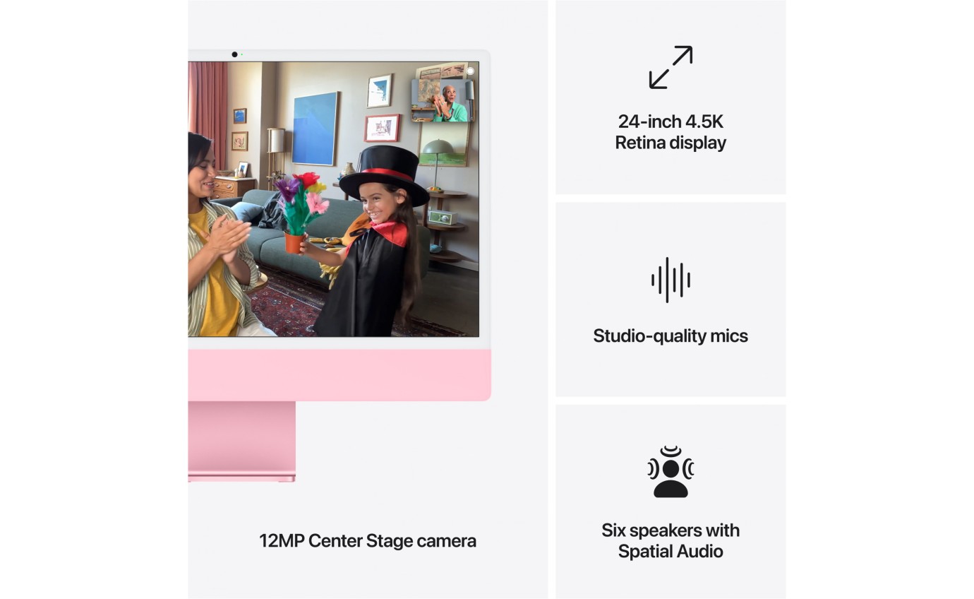 Apple iMac 24 inch Retina 4.5K M4 Chip 10-Core CPU 10-Core GPU 24GB RAM 512GB (Pink) MD2U4XA