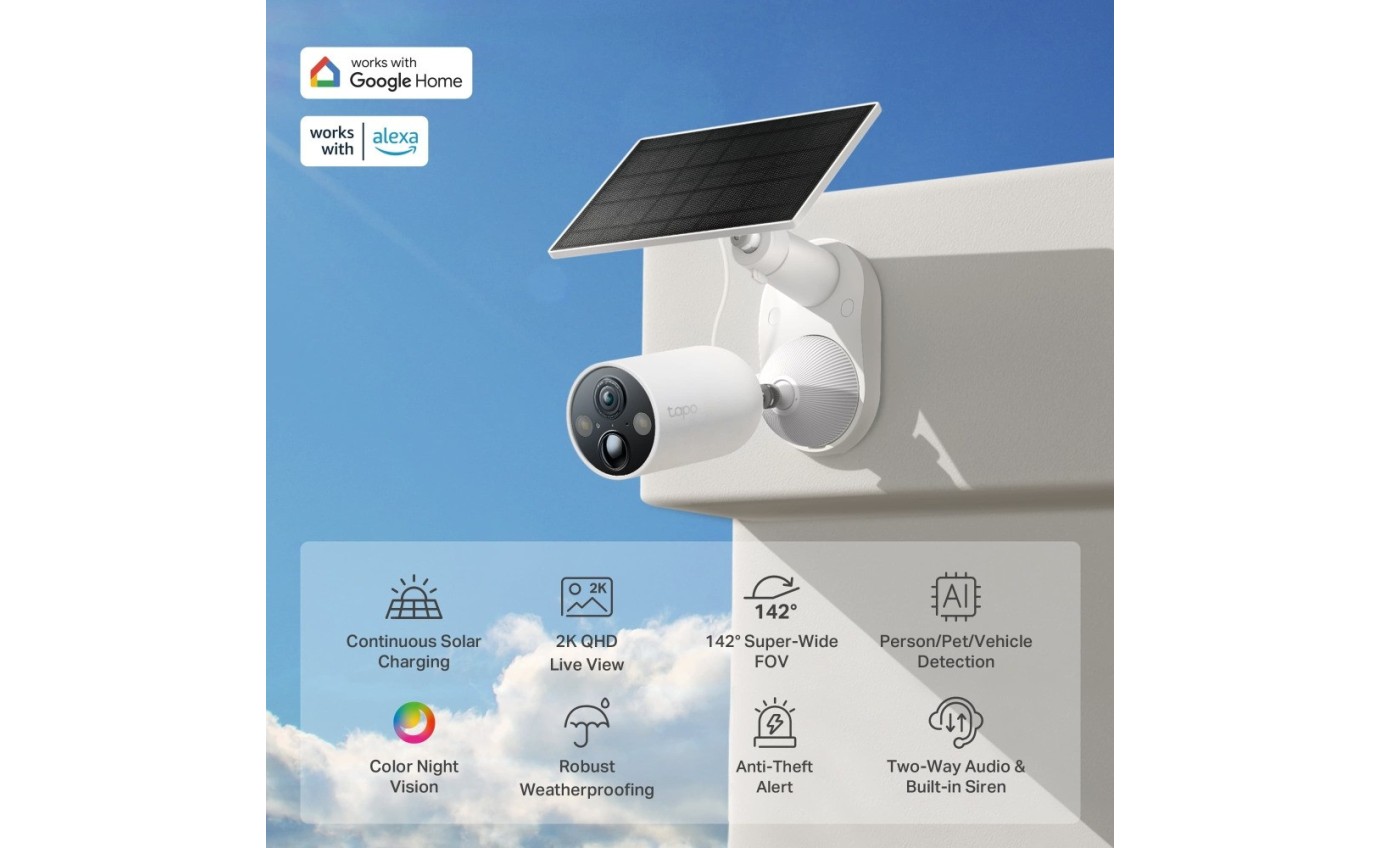Tapo 2K 4MP Smart Wire-Free Solar-Powered Security Camera Kit TAPOC425KIT