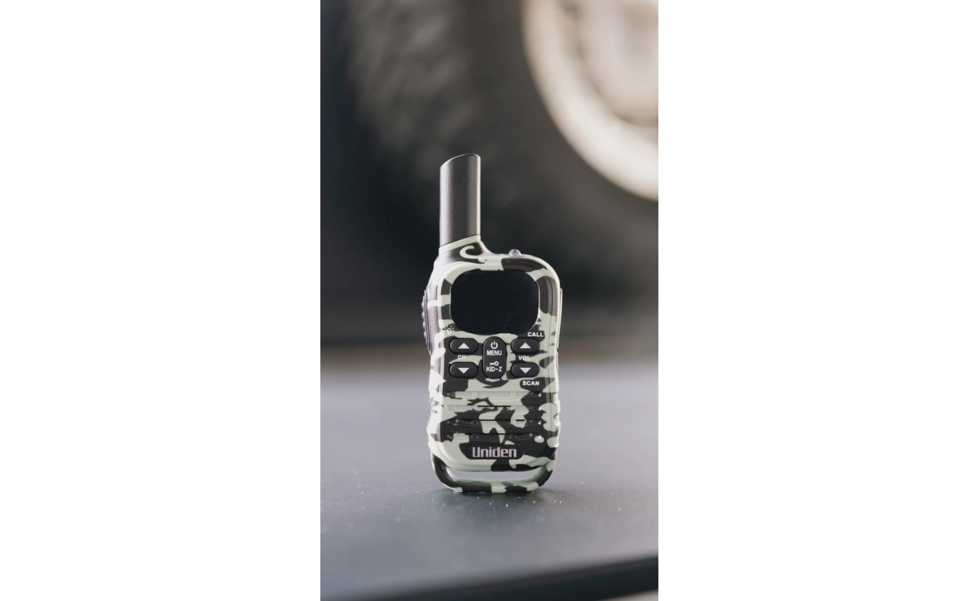 Uniden UH45 Max 0.5W UHF Handheld Radio with Kid-Zone Plus (Camo Grey) [2 Pack] UH452MAX