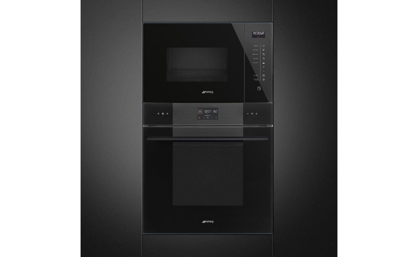 Smeg 25L Linea Built-in Microwave and Grill (Black) FMIA125B3