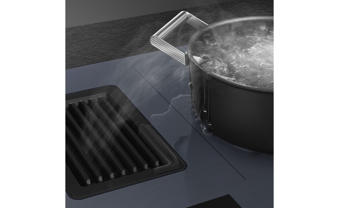 Smeg 83cm Linea Integrated Induction Cooktop (Neptune Grey) HOBD182DG